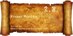 Knopp Mónika névjegykártya